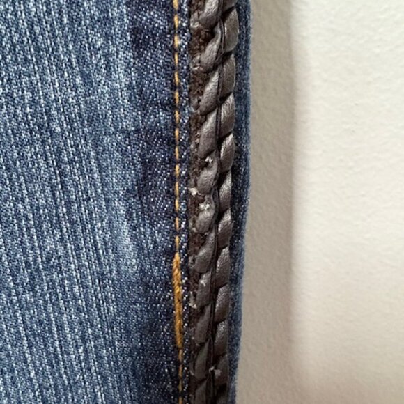 COLDWATER CREEK BLUE JEANS W/BLACK ROPE DESIGN ON SIDES. SZ. 14 - Picture 6 of 8